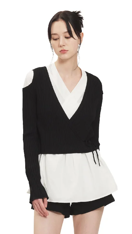 Long Shirt With Irregular Front