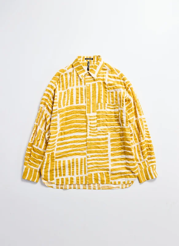 Japan Made Miracle Wave Cotton Seersucker Stripe Shirt