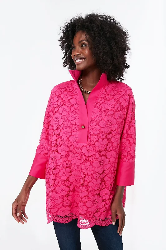 Hot Pink Lace Willow Blouse