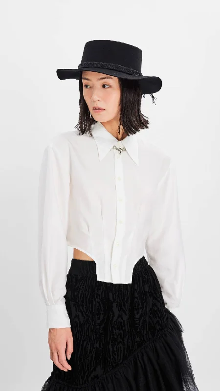 Side Cut-Out Crop Shirt