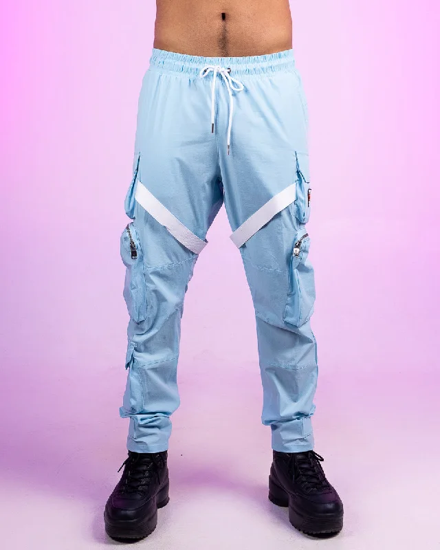 Light Blue Strap Cargo Pants