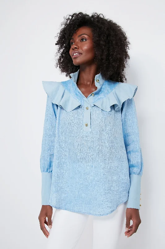 Chambray Linen Mirabella Blouse