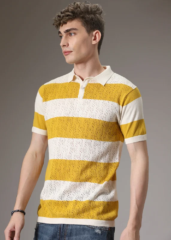 Mustard Knitted Polo T-shirt