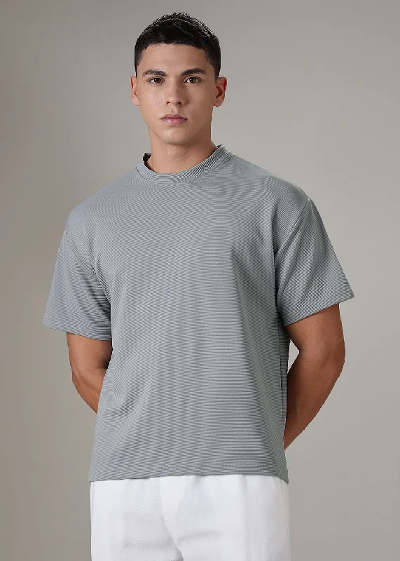 Oversized Light Grey Textured T-shirt