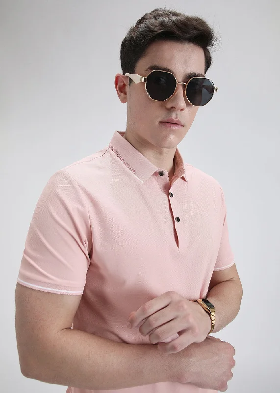 Soft Pink Stitchless Polo t-shirt