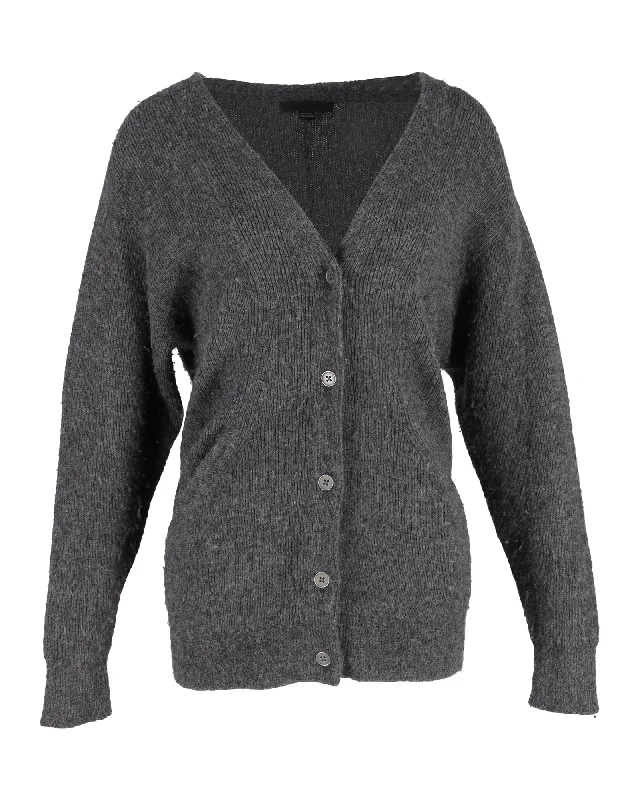 Alexander Wang Buttoned Cardigan in Grey Wool