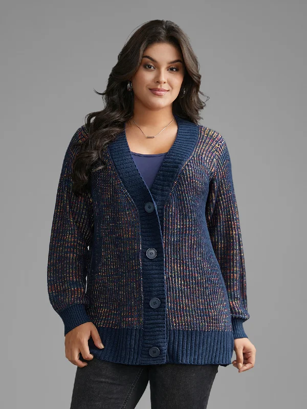 Heather Textured Button Up Cardigan