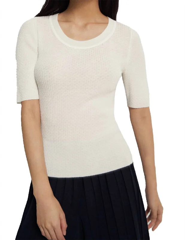 Leenda Wool Pullover Top In Oat