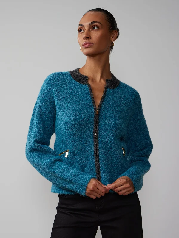 Long Sleeve Boucle Texture Cardigan