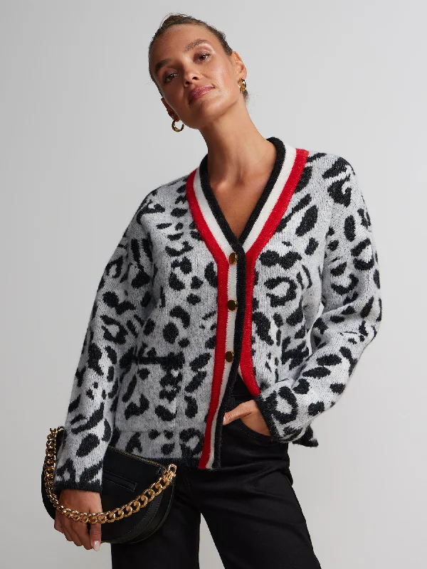 Long Sleeve Leopard Print Cardigan