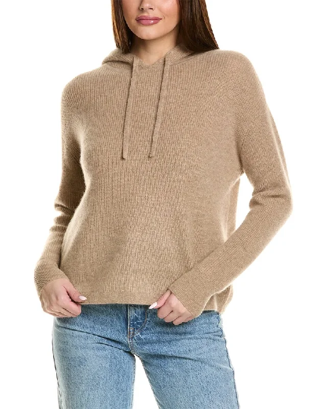 Magaschoni Half Cardigan Stitch Rib Cashmere Pullover