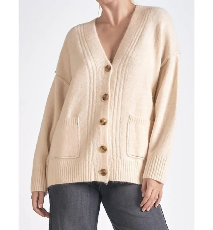 Oversized Cardigan In Off White