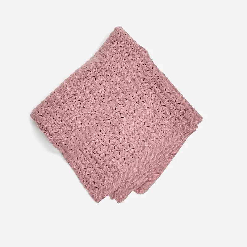 Pointelle Sweater Knit Baby Blanket (Organic Cotton) - 2 Colors