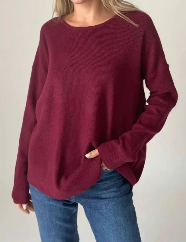 Ryan Sweater In Burgundy