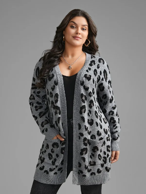 Supersoft Essentials Leopard Print Kimono Collar Cardigan