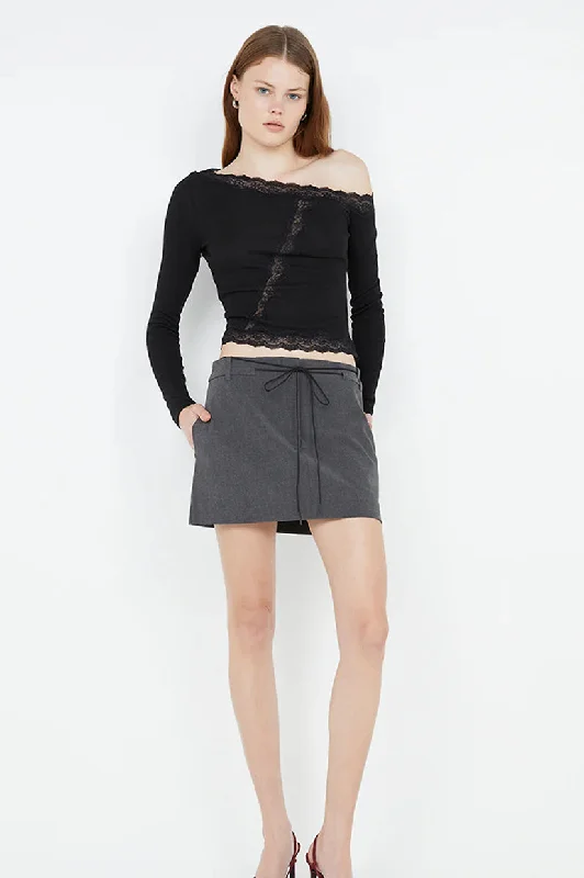 Bec & Bridge Naida Mini Skirt - Charcoal