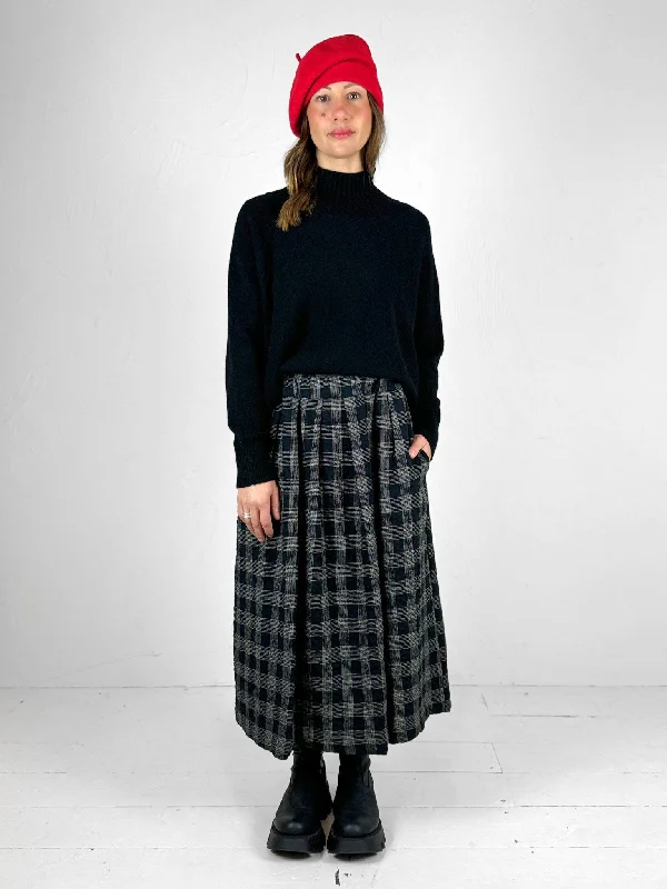 Glen Check Midi Skirt