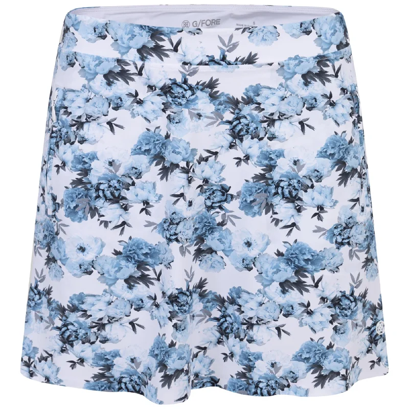 Womens Photo Floral Silky Tech Nylon Skort Snow - AW23