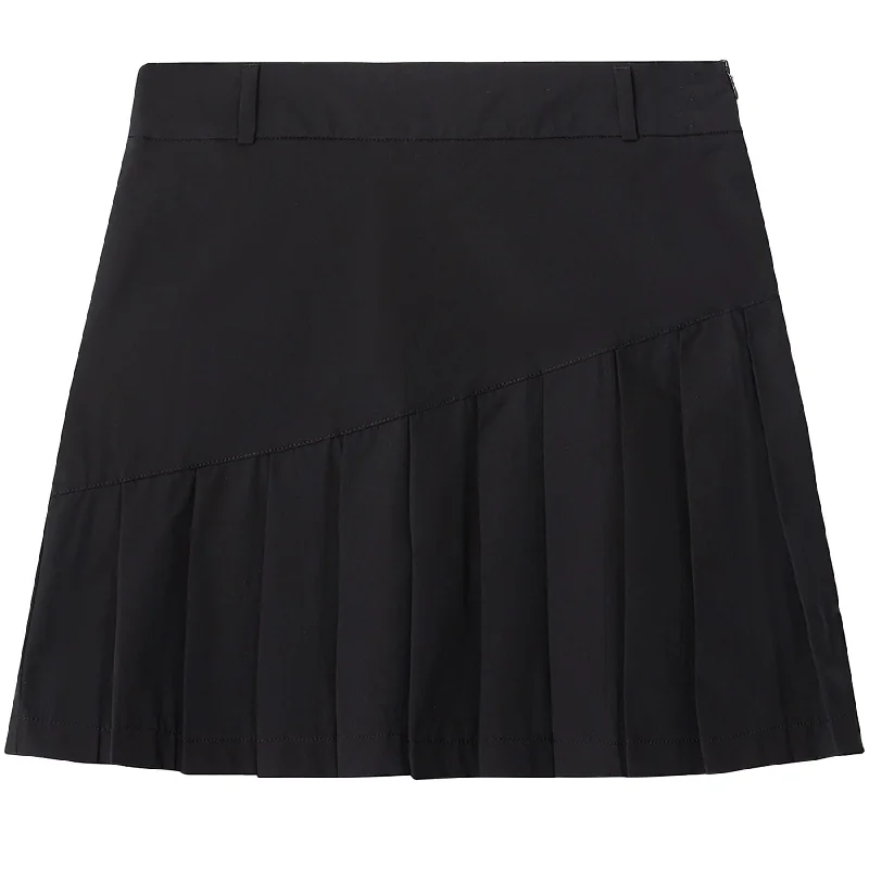 Womens Solid Pleated Skort Black - SU24