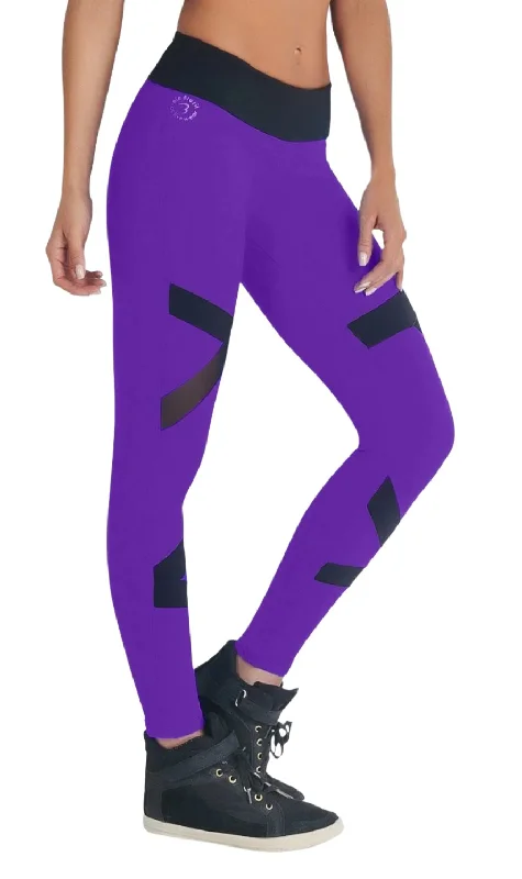 Bia Brazil Color Block Mesh Legging LE5030 Violet/Black