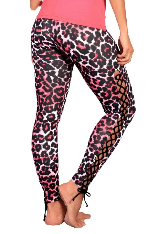 Equilibrium Activewear Lace up Legging L763 Pink Panther