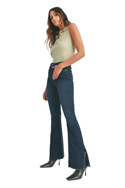 Just Jeans USA HIGH RISE OUTER SLIT FLARE JEANS