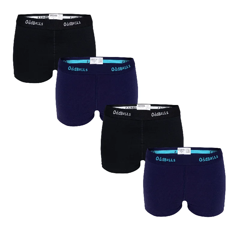 Midnight and Black Bundle - Ladies Boxers 4 Pack Bundle