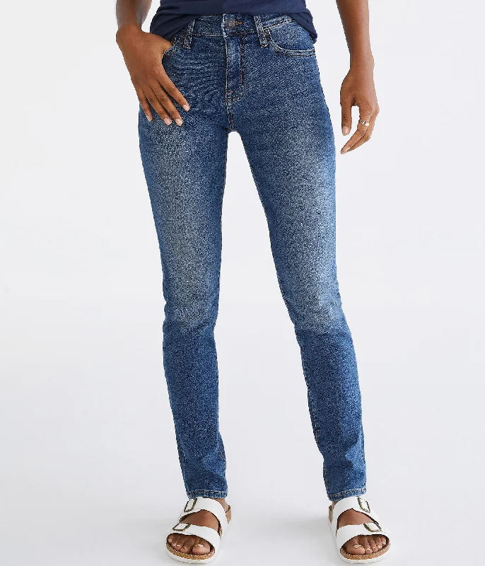 Aeropostale Women's Premium Seriously Stretchy Mid-Rise Skinny Jean